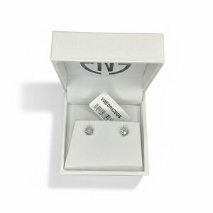 EFFY Sterling Silver & 0.09 TCW Diamond Stud Earrings w/ Original Box